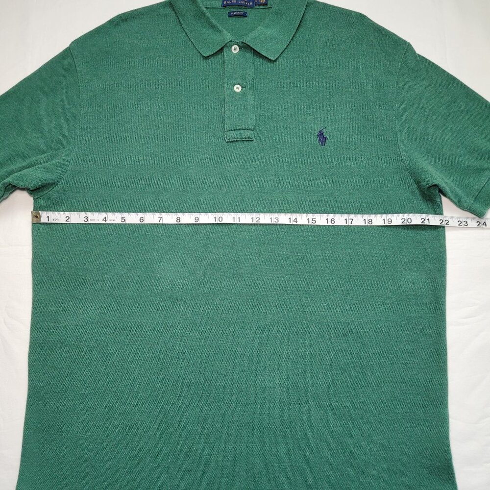 Polo Ralph Lauren Polo Classic Fit Short Sleeve Shirt Heather Green Large Preppy - Picture 2 of 9